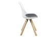 2-jų kėdžių komplektas Dima O, baltas/pilkas kaina ir informacija | Virtuvės ir valgomojo kėdės | pigu.lt