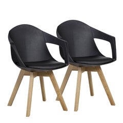 2-jų kėdžių komplektas Stuart, juodas kaina ir informacija | Virtuvės ir valgomojo kėdės | pigu.lt