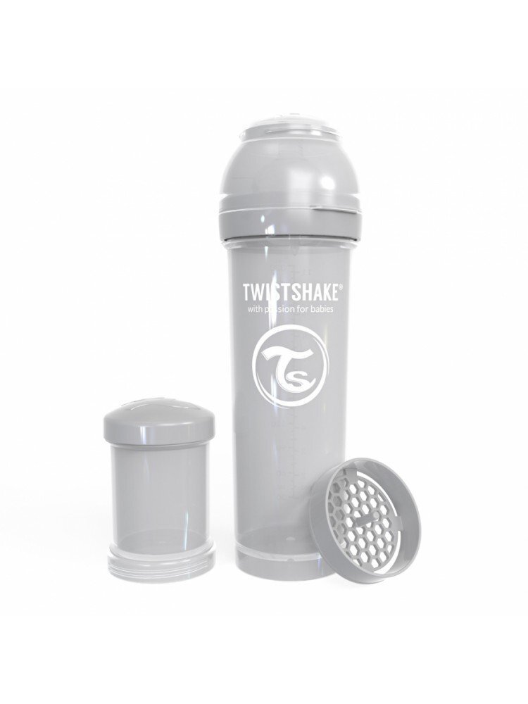 Buteliukas Twistshake Anti-Colic, 330 ml, pastel grey kaina ir informacija | Buteliukai kūdikiams ir jų priedai | pigu.lt