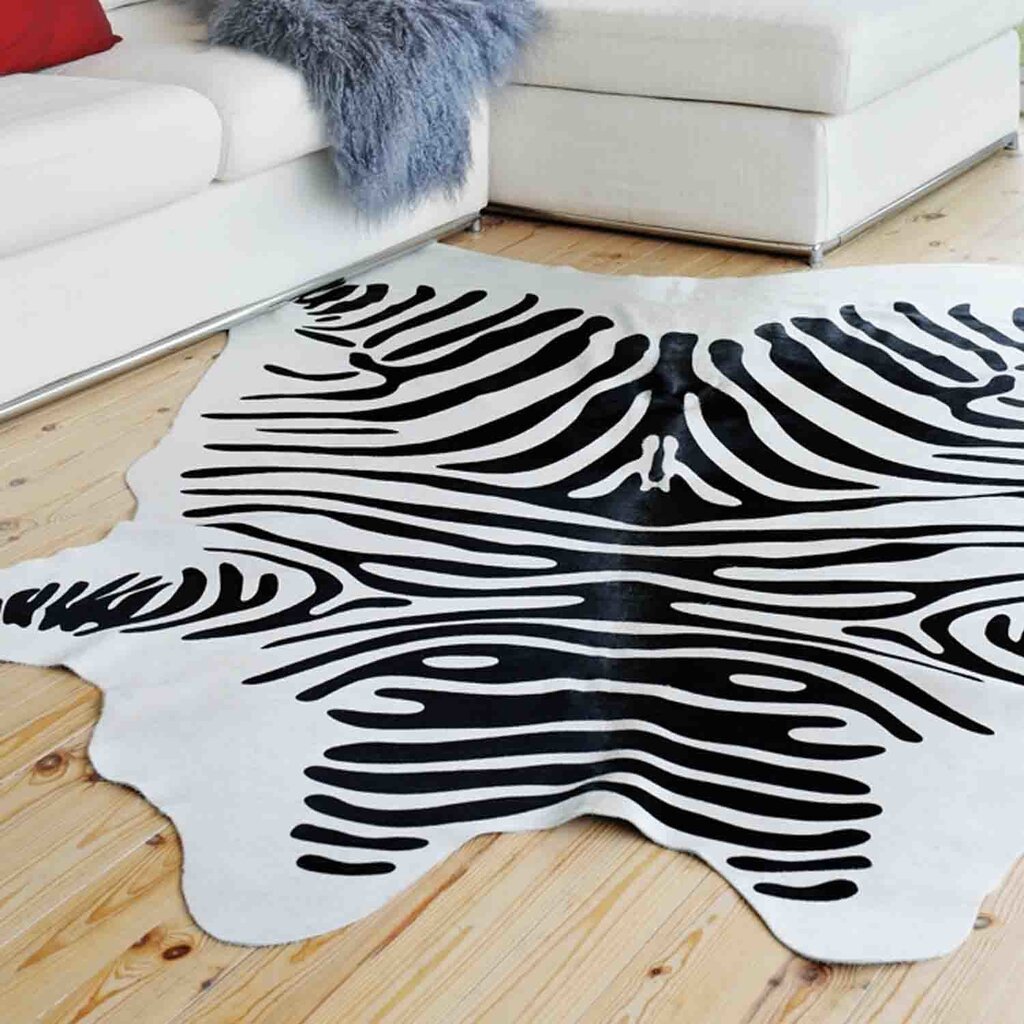 Narma karvės kailio kilimas Zebra, 200x210 cm kaina ir informacija | Kilimai | pigu.lt