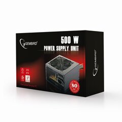 Gembird BlackBoxPower ATX 400W aktyvus PFC, 12cm fan 80+Bro kaina ir informacija | Maitinimo šaltiniai (PSU) | pigu.lt