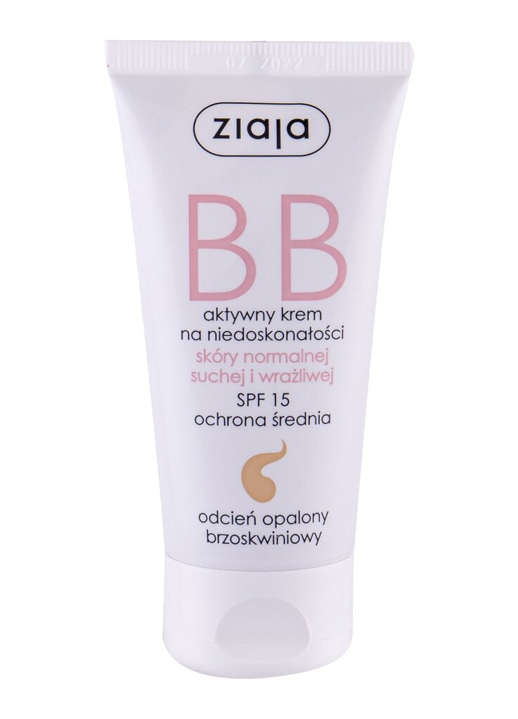 BB veido kremas sausai, normaliai ir jautriai odai Ziaja SPF15 50 ml цена и информация | Veido kremai | pigu.lt