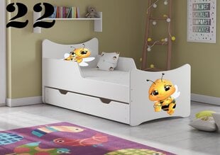 Кровать с матрасом и ящиком SMB Big 22, 180x90 см цена и информация | Детские кровати | pigu.lt