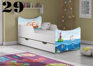 Кровать с матрасом и ящиком SMB Big 29, 180x90 см цена и информация | Детские кровати | pigu.lt