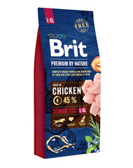 Brit Premium By Nature Senior Large Extra Large L+XL su vištiena, 15 kg kaina ir informacija | Sausas maistas šunims | pigu.lt