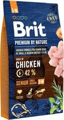 Brit Premium by Nature S+M Senior su vištiena, 8 kg kaina ir informacija | Sausas maistas šunims | pigu.lt