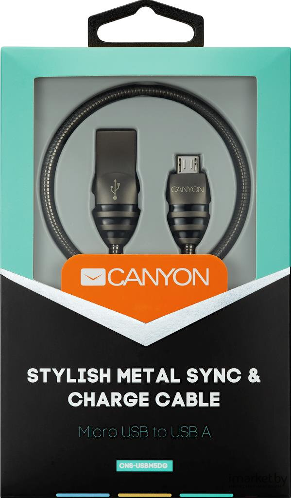 Canyon CNS-USBM5DG, Micro USB/USB-A, 1 m kaina ir informacija | Kabeliai ir laidai | pigu.lt