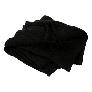 Amibelle одеяло для животных с помпонами, черное 120 x 120 см цена и информация | Лежаки, домики | pigu.lt