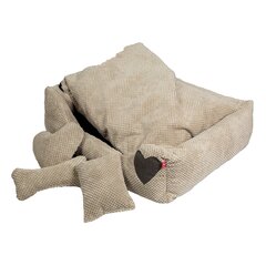 Amibelle naminio gyvūno guolis su širdele, šviesiai rudas 64 x 87 x 14 cm kaina ir informacija | Guoliai, pagalvėlės | pigu.lt