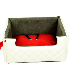 Guolis-fotelis Amibelle Lux, 57x50x25 cm, baltas/raudonas kaina ir informacija | Guoliai, pagalvėlės | pigu.lt