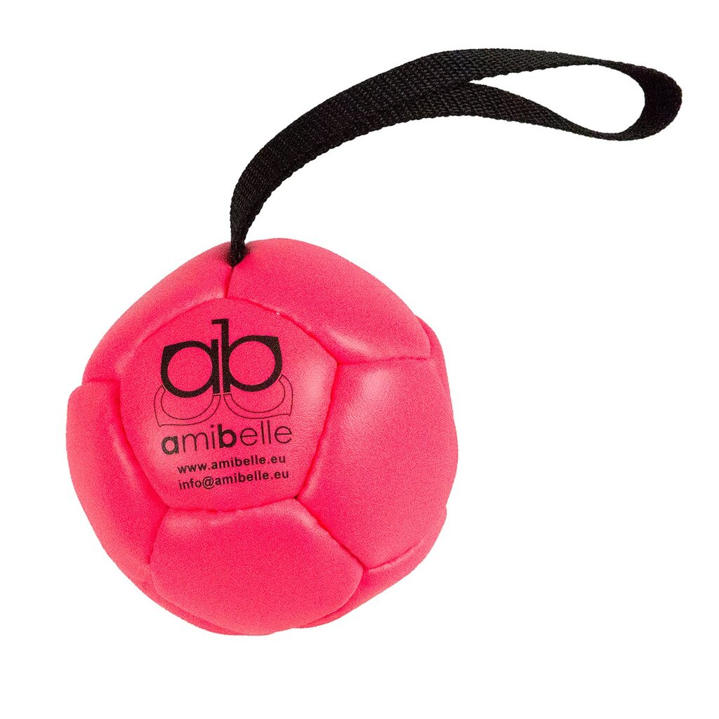 Amibelle vidutinio dydžio kamuolys šunims su silikoniniu užpildu, rožinis 9 cm kaina ir informacija | Žaislai šunims | pigu.lt