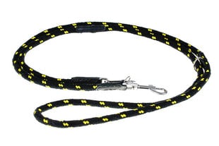 Поводок регулируемый Amibelle, черный с желтыми элементами, L цена и информация | Поводки для собак | pigu.lt