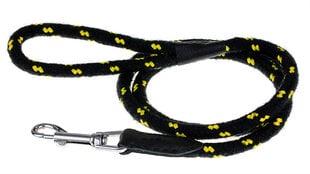 Amibelle pavadėlis juodas su geltonais elementais, ilgis 120 cm kaina ir informacija | Pavadėliai šunims | pigu.lt