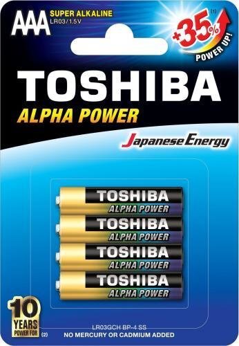 Toshiba LR03GCH BP elementai, 4 vnt. kaina ir informacija | Elementai | pigu.lt