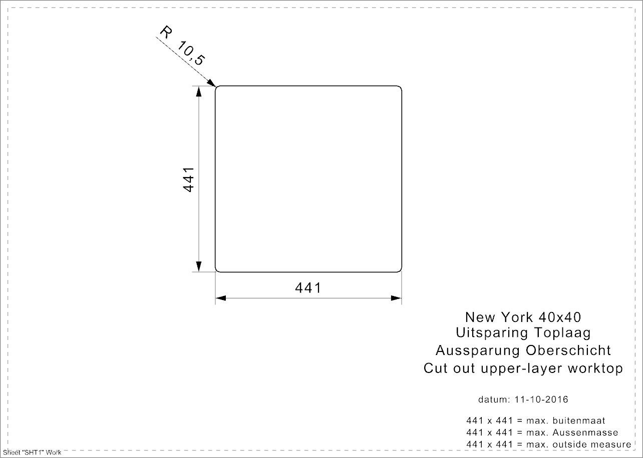 Nerūdijančio plieno virtuvinė plautuvė Reginox New York 40/40 (L) цена и информация | Virtuvinės plautuvės | pigu.lt