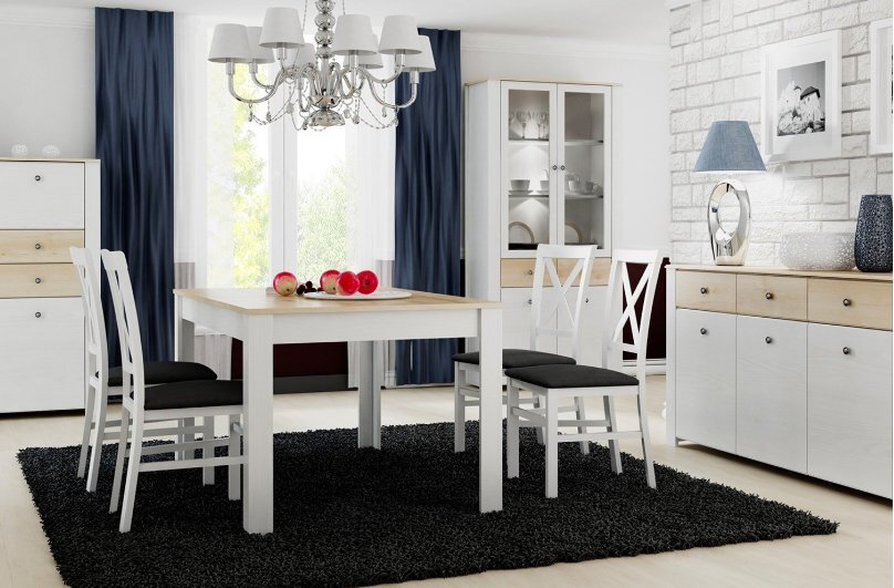 2-jų valgomojo kėdžių komplektas Alice 101, baltas/pilkas kaina ir informacija | Virtuvės ir valgomojo kėdės | pigu.lt