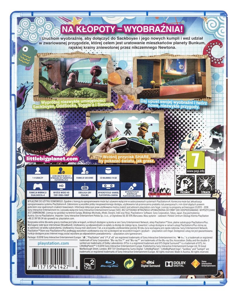 Little Big Planet 3, PlayStation 4 цена и информация | Kompiuteriniai žaidimai | pigu.lt