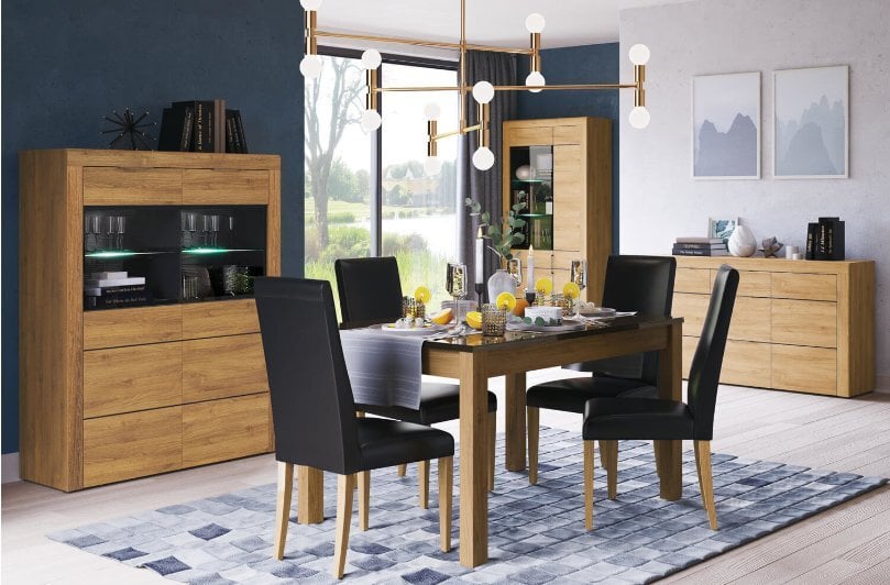 2-jų kėdžių komplektas Kama 101, juodas/rudas kaina ir informacija | Virtuvės ir valgomojo kėdės | pigu.lt