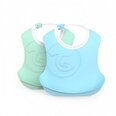 Пластиковый нагрудник Twistshake, 4+ мес, 2 шт., pastel blue/green