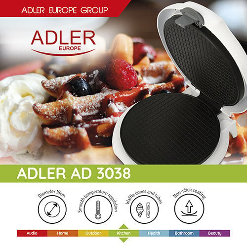 Adler AD3038 kaina ir informacija | Vaflinės, el. blynų keptuvės | pigu.lt