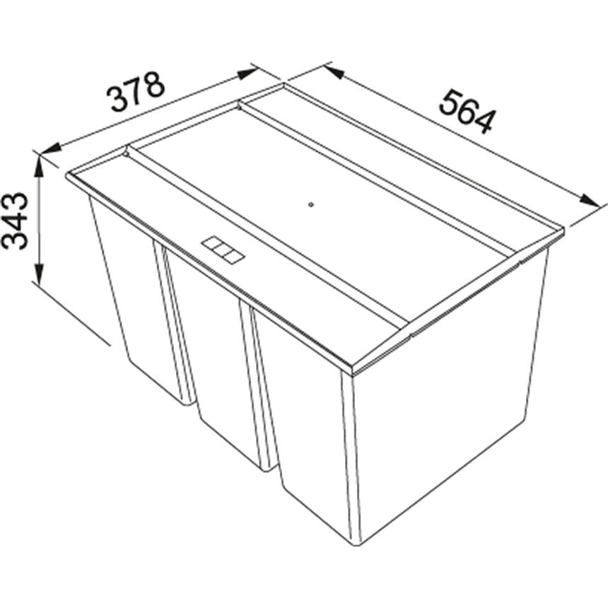 Franke šiukšliadėžė Sorter Easysort 60, 3 x 14,5l kaina ir informacija | Šiukšliadėžės | pigu.lt