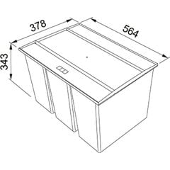 Franke šiukšliadėžė Sorter Easysort 60, 2 x 14,5l + 2 x 7,5l kaina ir informacija | Šiukšliadėžės | pigu.lt