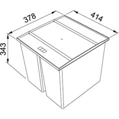 Franke šiukšliadėžė Sorter Easysort 45, 2 x 14.5l kaina ir informacija | Franke Virtuvės, buities, apyvokos prekės | pigu.lt