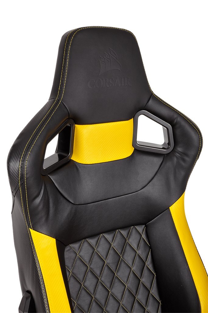 Žaidimų kėdė Corsair CF-9010015-WW, geltona/juoda kaina ir informacija | Biuro kėdės | pigu.lt