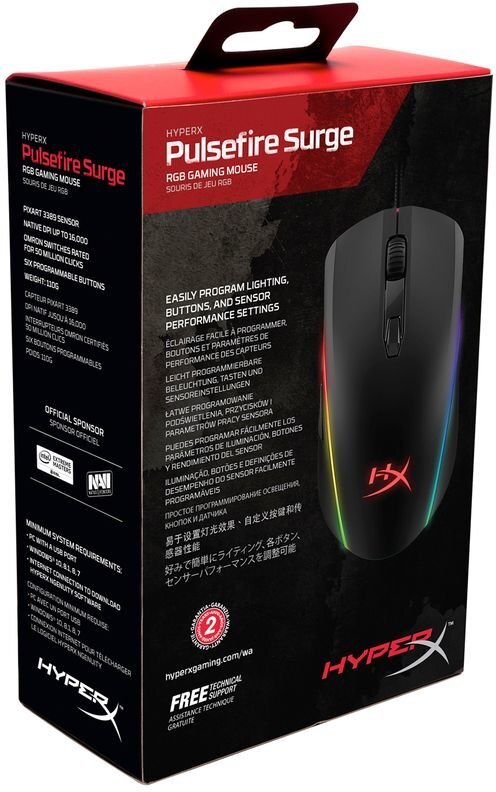 HyperX Pulsefire Surge RGB kaina ir informacija | Pelės | pigu.lt