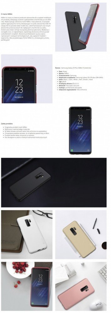Nillkin Super Frosted Shield dėklas telefonui Samsung Galaxy S9+ juodas цена и информация | Telefono dėklai | pigu.lt