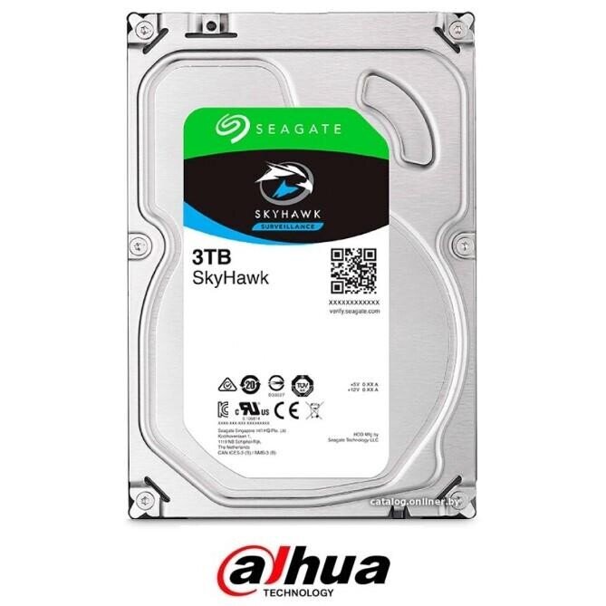Seagate, HDD, SkyHawk, 3TB, SATA 3.0, 256 MB, 5400 rpm, Discs/Heads 2/4, ST3000VX009 kaina ir informacija | Vidiniai kietieji diskai (HDD, SSD, Hybrid) | pigu.lt