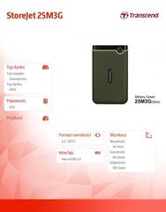 Transcend TS2TSJ25M3G цена и информация | Жёсткие диски (SSD, HDD) | pigu.lt