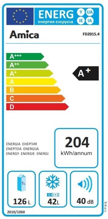 Amica FD2015.4X kaina ir informacija | Šaldytuvai | pigu.lt