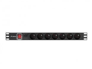 Lanberg Блок питания для стойки PDU 19 дюймов 1U 16A 7X 230V PL SPD-3MP 2м черный цена и информация | Удлинители | pigu.lt