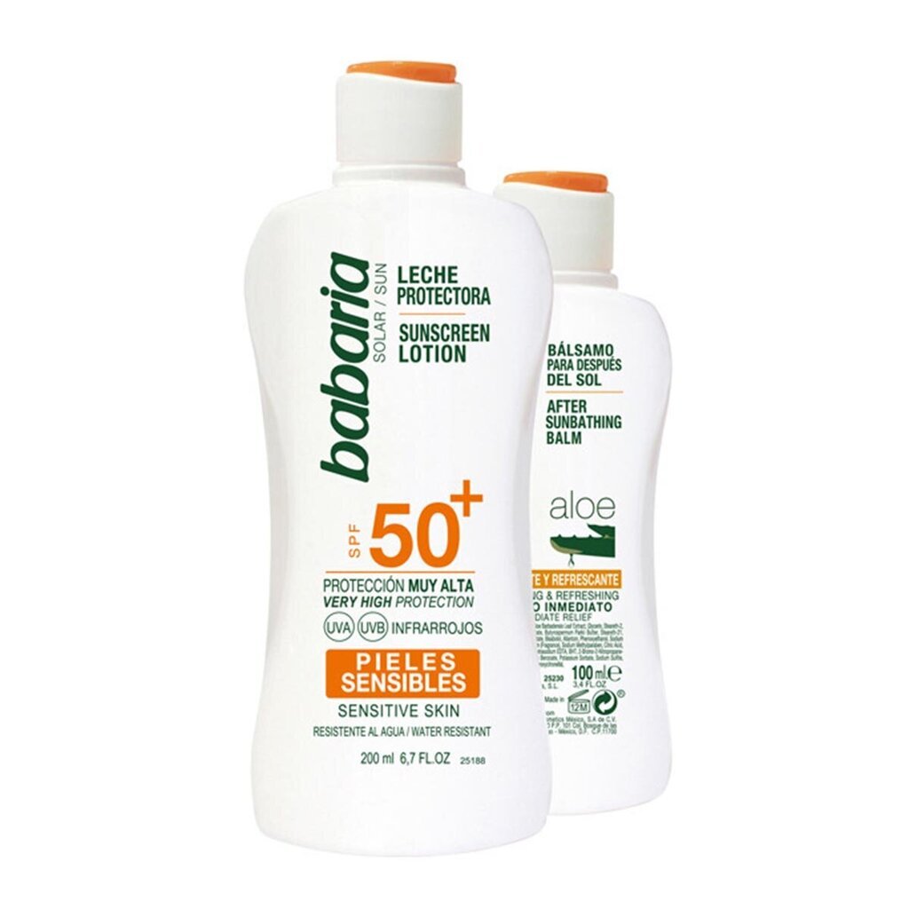 Rinkinys Babaria: apsauginis kremas nuo saulės SPF 50+, 200 ml + losjonas po deginimosi, 100 ml цена и информация | Kremai nuo saulės | pigu.lt