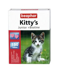 Beaphar Kitty`S tabletės su biotinu kačiukams Junior, 150 vnt. kaina ir informacija | Skanėstai katėms | pigu.lt