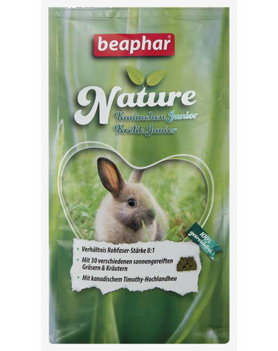 Beaphar Nature mažiems triušiukams Junior, 750 g kaina ir informacija | Graužikų ir triušių maistas | pigu.lt