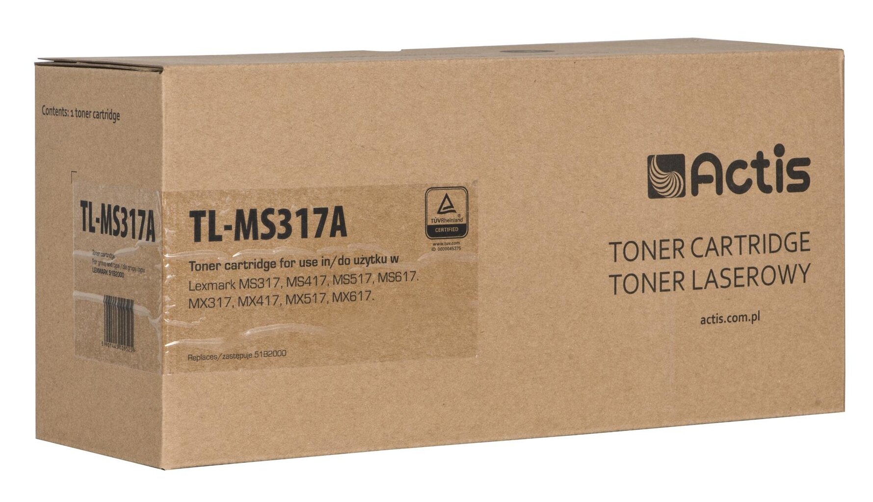 Kasetė lazeriniams spausdintuvams Actis TL-MS317A, juoda цена и информация | Kasetės lazeriniams spausdintuvams | pigu.lt