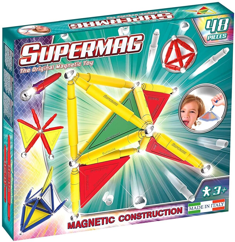 Magnetinis konstruktorius Supermag Primary, 0151, 48 d. kaina ir informacija | Konstruktoriai ir kaladėlės | pigu.lt