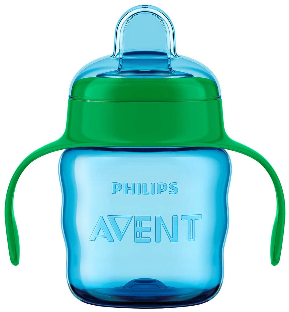 Neišsiliejantis puodelis su silikoniniu snapeliu Philips Avent Premium, 6 mėn+, 200 ml, mėlynas kaina ir informacija | Buteliukai kūdikiams ir jų priedai | pigu.lt