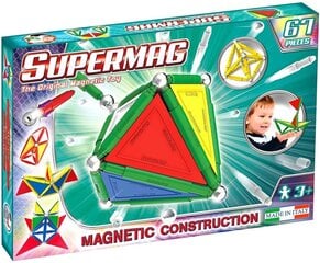 Магнитный конструктор Supermag Primary, 0152, 67 д. цена и информация | Конструкторы и кубики | pigu.lt