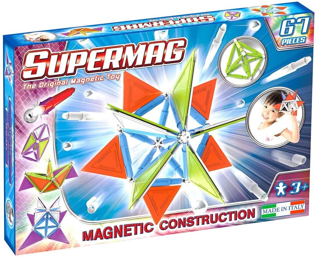 Magnetinis konstruktorius Supermag Primary Trendy, 0156, 67 d. kaina ir informacija | Konstruktoriai ir kaladėlės | pigu.lt