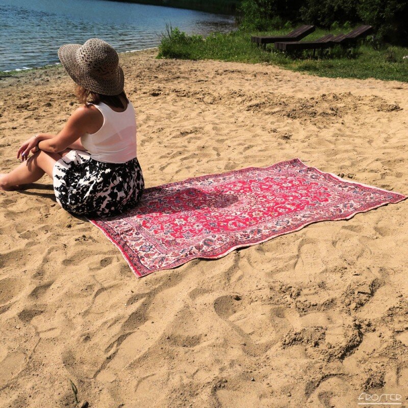 Paplūdimio rankšluostis su kilimo dizainu, 150 x 100 cm kaina ir informacija | Rankšluosčiai | pigu.lt