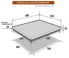 Brandt BPG6414B цена и информация | Варочные поверхности | pigu.lt