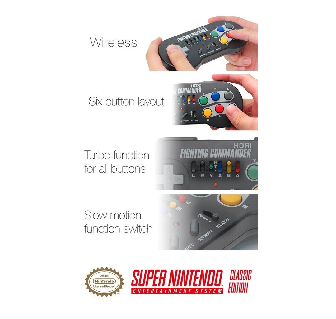 Hori Nintendo Switch Super SNES Classic Edition Fighting Comander kaina ir informacija | Žaidimų pultai  | pigu.lt