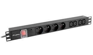 Lanberg Блок питания для стойки PDU 19 дюймов 1U 16A 7X 230V PL SPD-3MP 2м черный цена и информация | Удлинители | pigu.lt