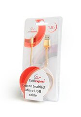 Gembird CCB-mUSB2B-AMBM-6-G, USB-A/Micro USB, 1.8 m kaina ir informacija | Kabeliai ir laidai | pigu.lt