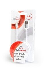 Cablexpert Cotton Braided Micro-USB Cabl цена и информация | Кабели и провода | pigu.lt