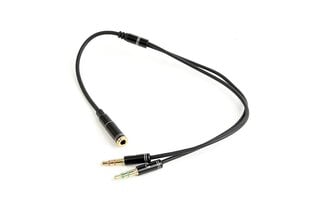 Gembird CCA-418M 3.5mm 4pin jack (F) - 2x3.5 mm stereo, 0.2m kaina ir informacija | Kabeliai ir laidai | pigu.lt