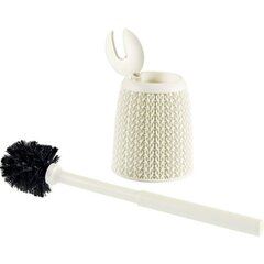 Ершик для унитаза с держателем Curver Knit, 14x43 см, белый цена и информация | Аксессуары для ванной комнаты | pigu.lt